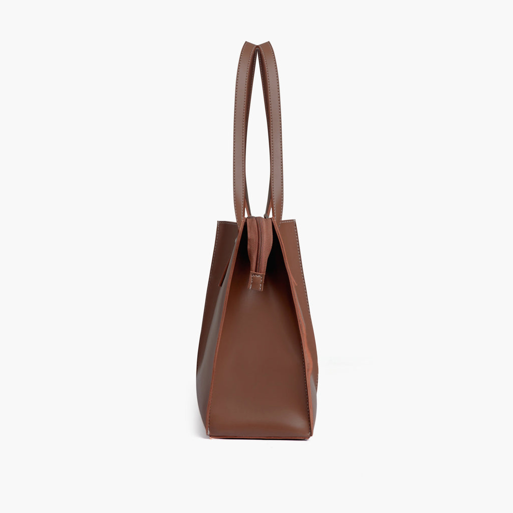 Brown work tote bag