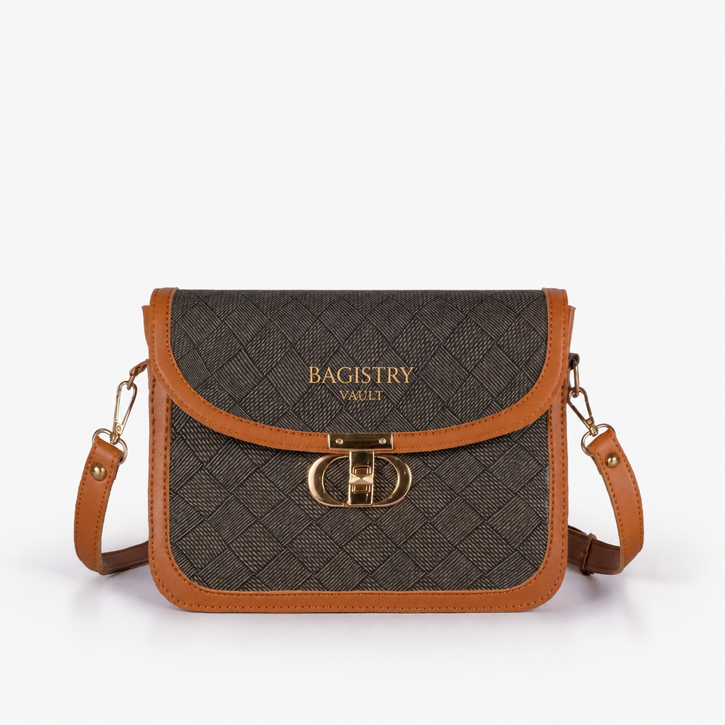 BV camel contrast cross-body bag for women