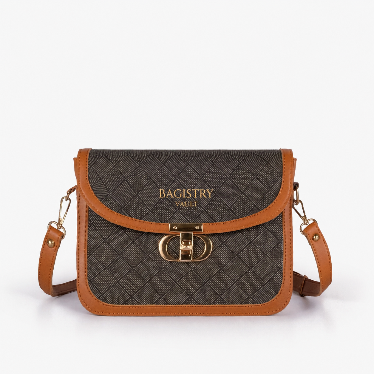 BV camel contrast cross-body bag for women