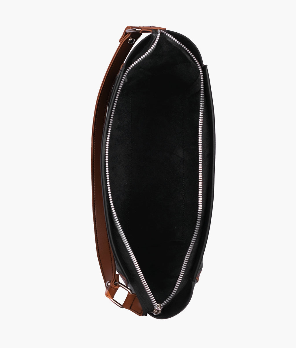 Black and brown trio twist handbag