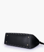 Black checkered on-the-go handbag