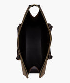 Brown checkered on-the-go handbag