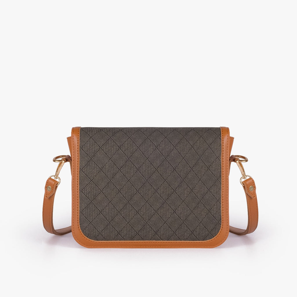 BV camel contrast cross-body bag for women