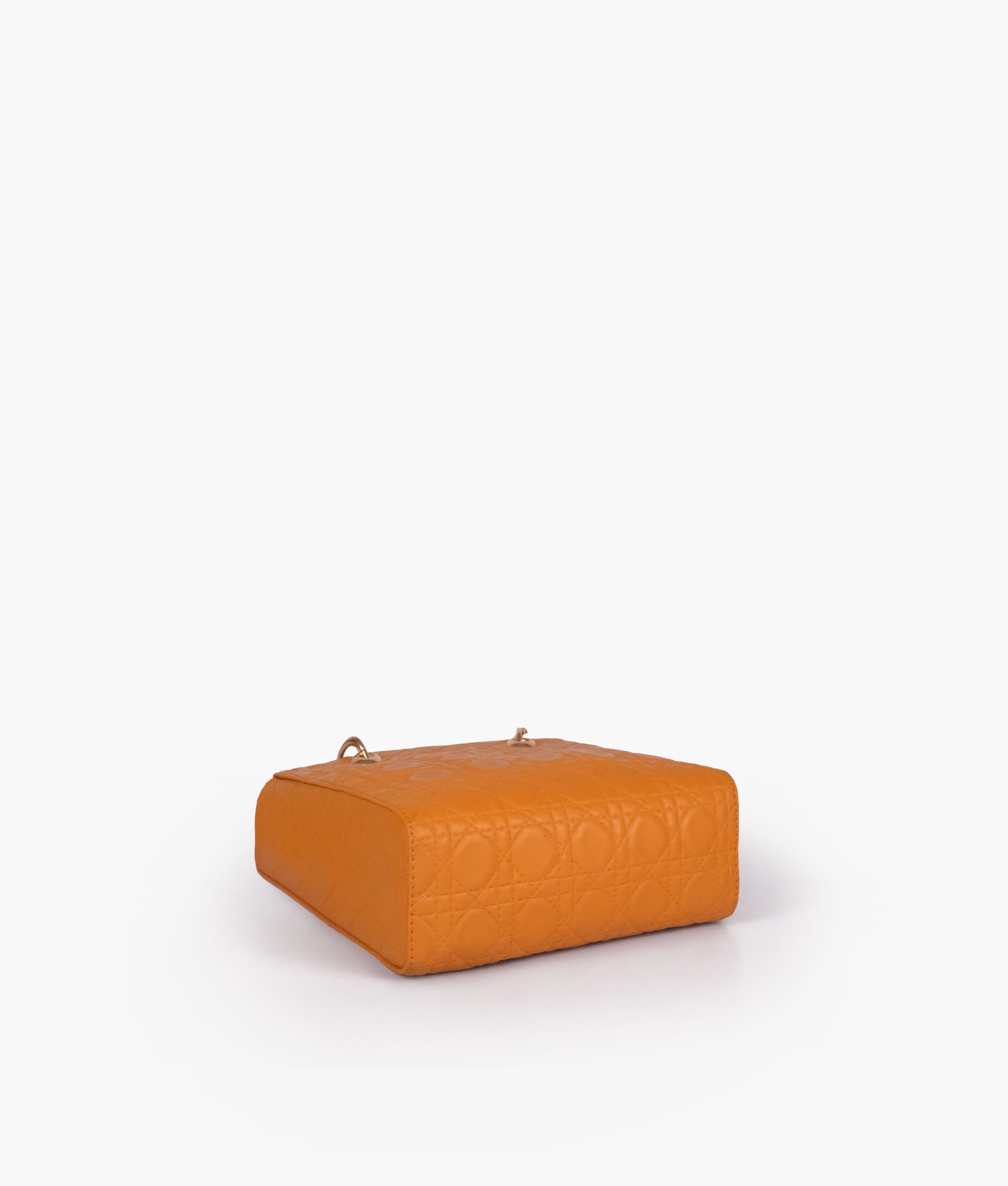 Orange quilted mini tote bag