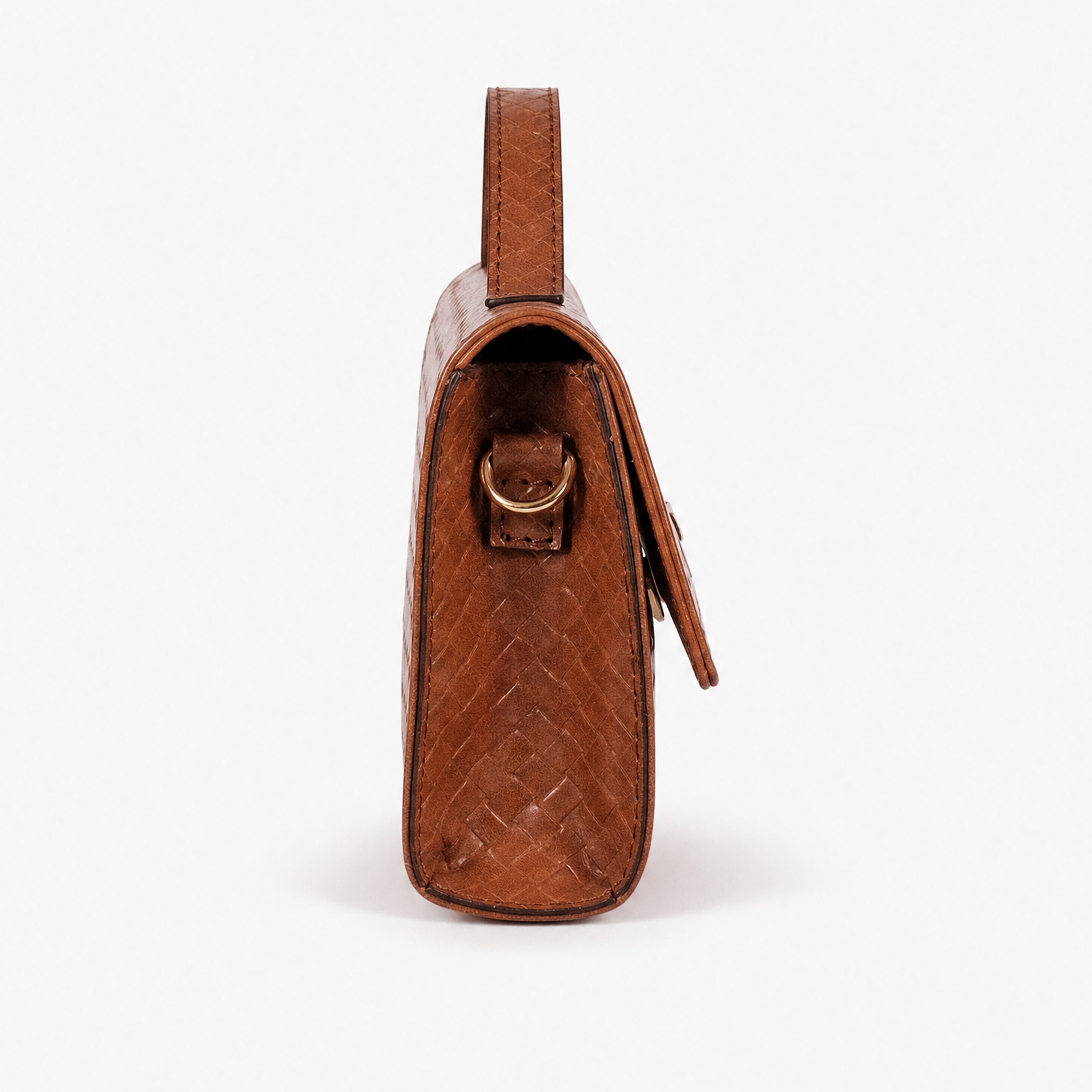 BV terracotta weave clutch bag for women