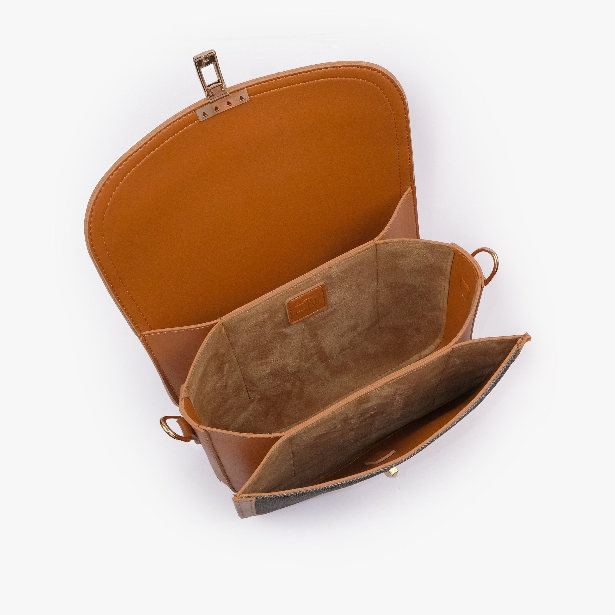 BV camel contrast cross-body bag for women