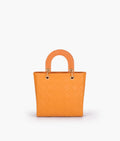 Orange quilted mini tote bag