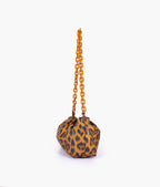 Brown leopard print cloud bag