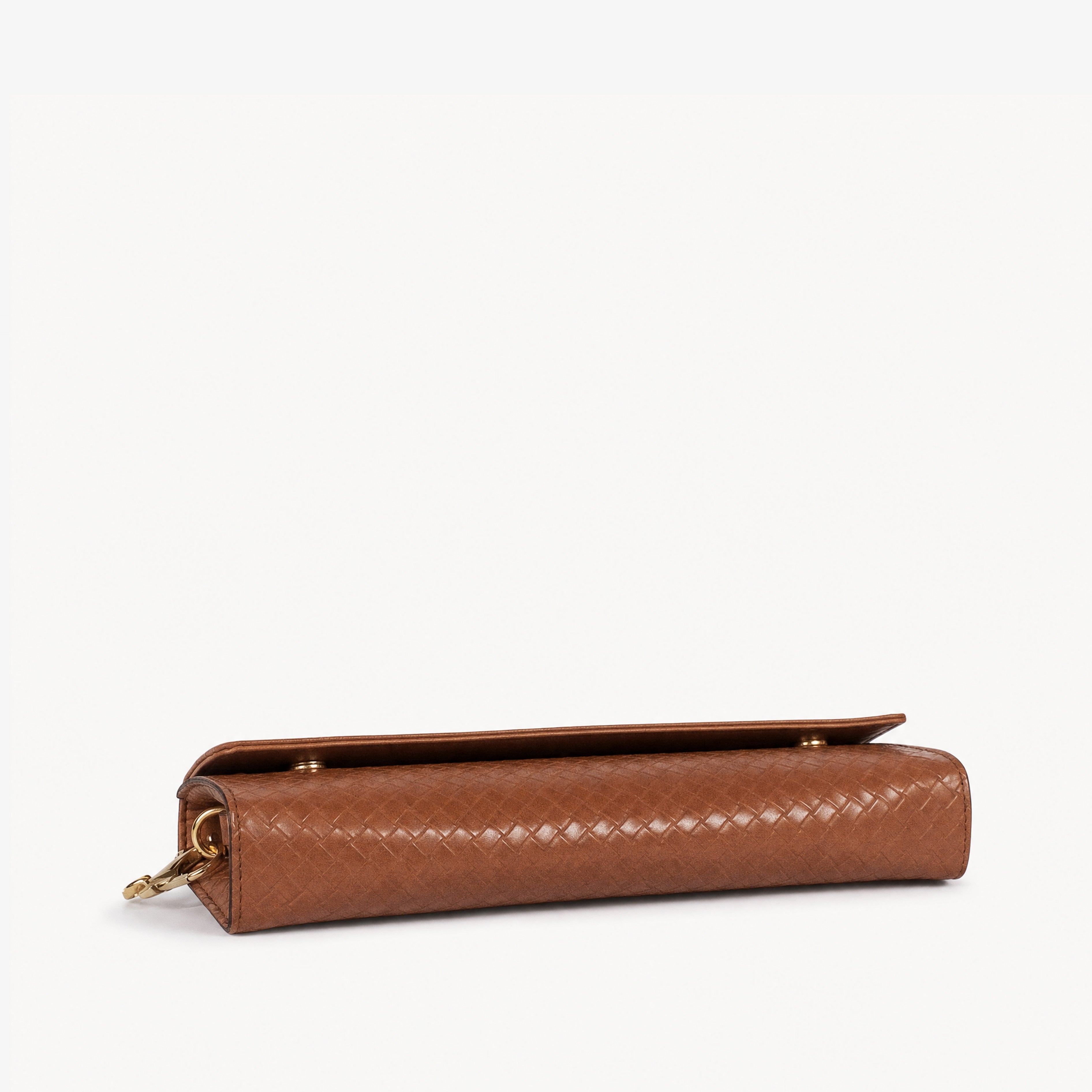 BV terracotta weave clutch bag for women