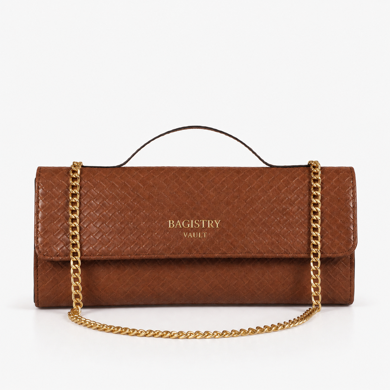 BV terracotta weave clutch bag for women
