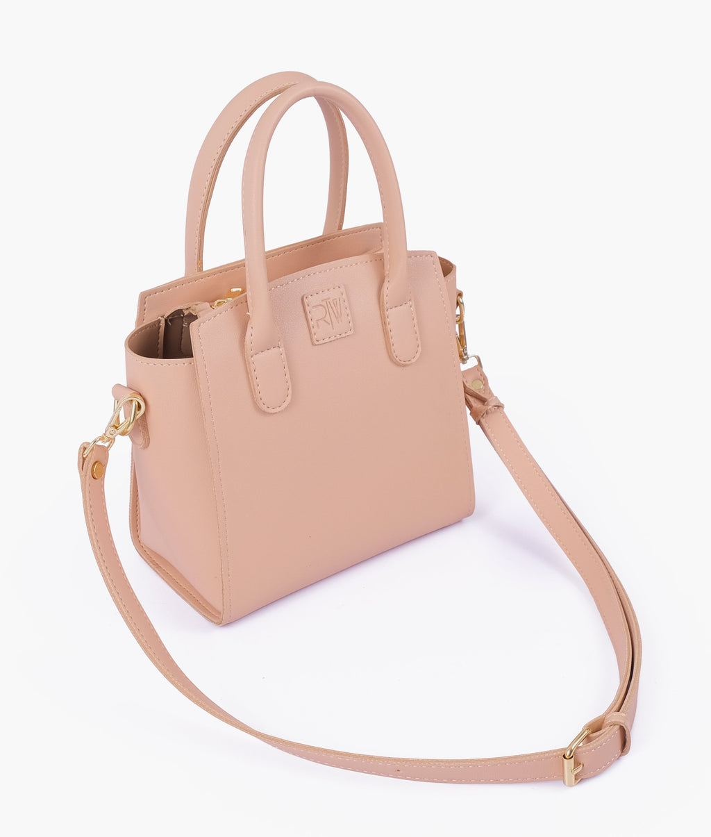 Peach top-handle mini handbag